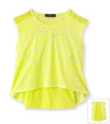 Jessica Simpson Girls' 7-16 Yellow Chamomile Burnout Top