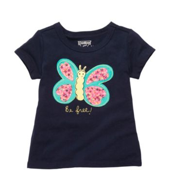 OshKosh B'Gosh® Girls' 2T-4T Navy Short Sleeve Butterfly Tee