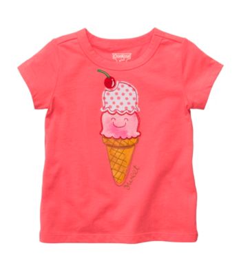 OshKosh B'Gosh® Girls' 2T-4T Coral Short Sleeve Ice Cream Tee