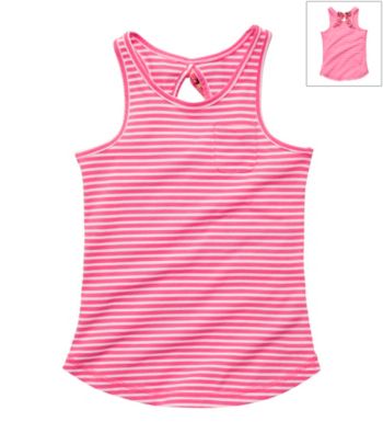 OshKosh B'Gosh® Girls' 4-6X Pink/White Striped Racerback Tee