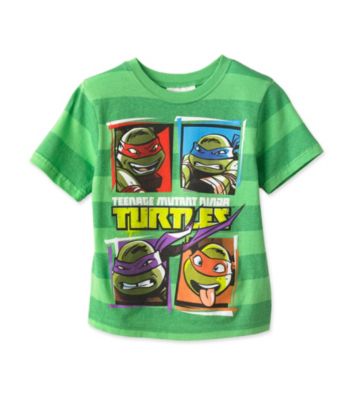 Nickelodeon® Boys' 4-20 Green Short Sleeve Striped TMNT Tee