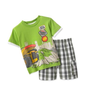 Tonka® Boys' 2T-4T Green Work Zone Shorts Set