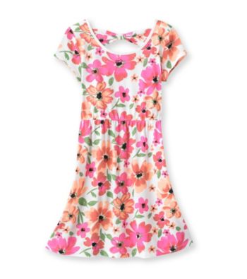 Miss Attitude Girls' 7-16 Multi Floral Bow Back Dress
