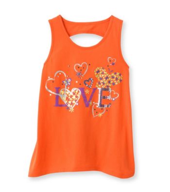 Miss Attitude Girls' 7-16 Love Goldfish Keyhole Back High-Low Graphic Tank