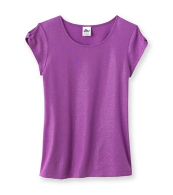 Miss Attitude Girls' 7-16 Solid Keyhole Sleeve Tee