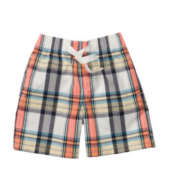 OshKosh B'Gosh® Boys' 2T-7 Blue/Orange Plaid Pull-On Shorts