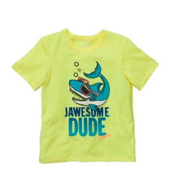 OshKosh B'Gosh® Boys' 2T-4T Yellow Jawsome Dude Shark Tee