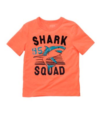 OshKosh B'Gosh® Boys' 4-7 Orange Short Sleeve Shark Squad Tee