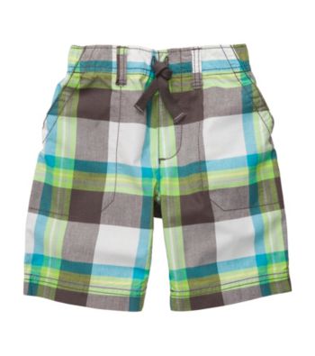 Carter's® Boys' 2T-7 Grey/Turquoise Plaid Pull-On Shorts