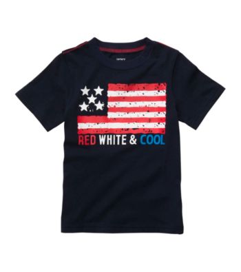 Carter's® Boys' 2T-7 Navy Short Sleeve USA Flag Tee