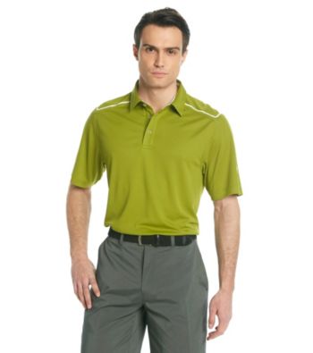 Callaway® Men's Green Short Sleeve Polo with Striped Shoulder
