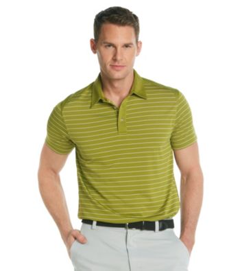Callaway® Men's Woodbine Green Short Sleeve Mesh Striped Polo
