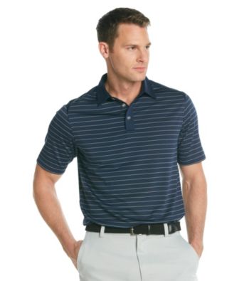 Callaway® Men's Navy Short Sleeve Mesh Striped Polo