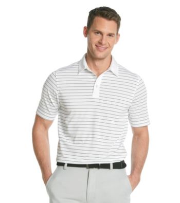Callaway® Men's Bright White Short Sleeve Mesh Striped Polo