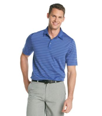 Callaway® Men's Deep Blue Short Sleeve Mesh Striped Polo