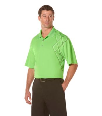 PGA TOUR® Men's Jasmine Green Assymetrical Printed Polo