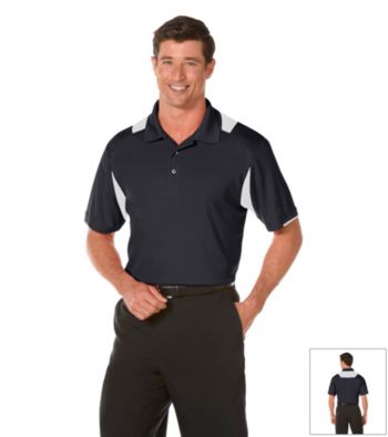 PGA TOUR® Men's True Navy Fitted Colorblock Polo