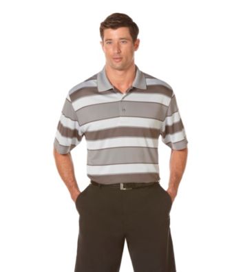 PGA TOUR® Men's Microchip Birdseye Rugby Striped Polo