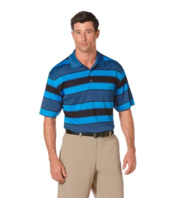 PGA TOUR® Men's French Blue Birdseye Rugby Striped Polo