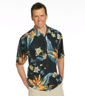 Tommy Bahama® Men's Black Short Sleeve Floral en Fuego Print Woven