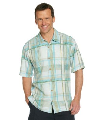 Tommy Bahama® Men's Canal Blue Short Sleeve Plaid Vallarta Woven