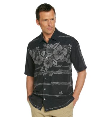 Tommy Bahama® Men's Black Short Sleeve Hibiscus 