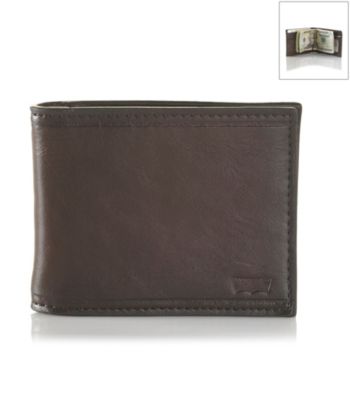 Levi's® Men's Brown Front Pocket Leather Wallet