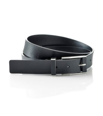 Calvin Klein Men's Black 32mm Flat Strap Leather Belt Men's