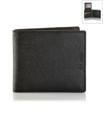Calvin Klein® Men's Black Leather Passcase Wallet
