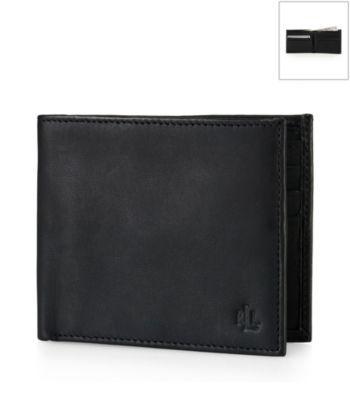 Lauren® Men's Black Burnished Leather Billfold Wallet