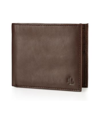 Lauren® Men's Brown Burnished Leather Billfold Wallet