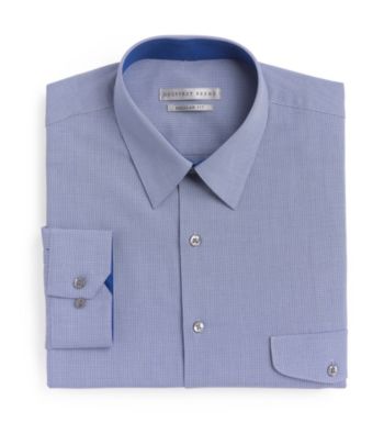 Geoffrey Beene® Men's Sky Blue Mini Check Long Sleeve Dress Shirt