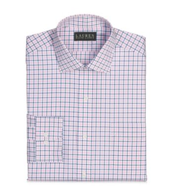 Lauren® Men's Pink/Navy Warren Tattersall Broadcloth Dress Shirt