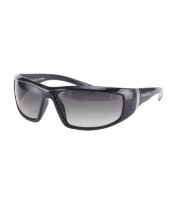Perry Ellis Portfolio® Men's Black Wrap Sunglasses with Metal Accent