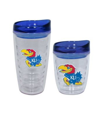 TNT Media Group Kansas Jayhawks Slimline Tumbler with Color Lid