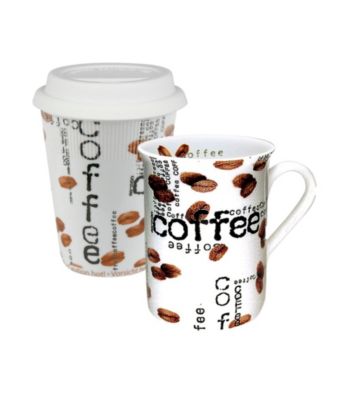 Waechtersbach Konitz Coffee Collage Set of 2 Mugs