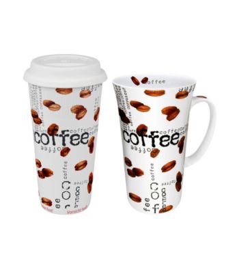 Waechtersbach Konitz Coffee Collage Set of 2 Mega Mugs