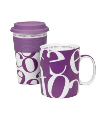 Waechtersbach Konitz Script Collage Set of 2 Mugs