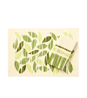 LivingQuarters Ribbon Leaf Table Linens