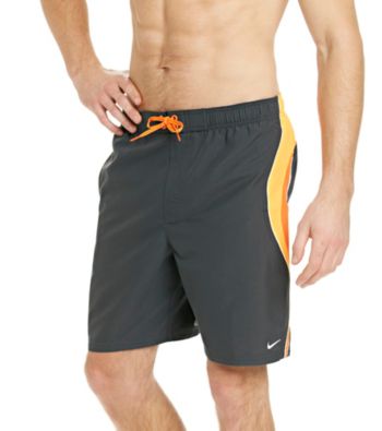 Nike® Men's Bright Citrus Grey Revolve Colorblock Swim Shorts