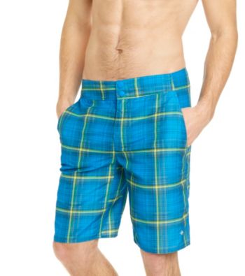 Columbia Men's Hyper Blue Laser Plaid Waterton Shorts