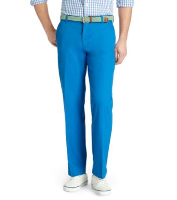 Izod® Men's Strong Blue Saltwater Straight Leg Flat Front Pant