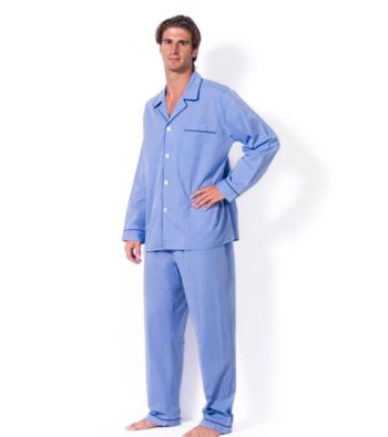 Majestic Men's Big & Tall Blue Basic End-on-End Pajama Set