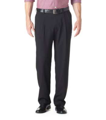 Haggar® Men's Big & Tall Black Classic Fit Pleated Repreve Pant