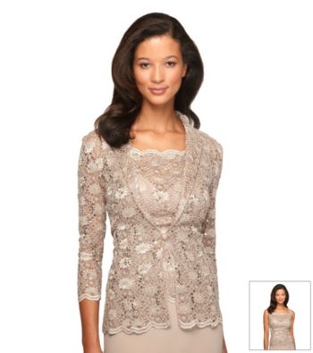 Alex Evenings® Lace Twinset With Sequins