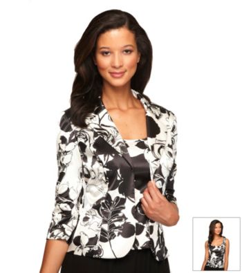 Alex Evenings® Satin Printed Twinset