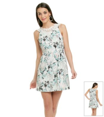 Kensie® Lace Collar Print Dress