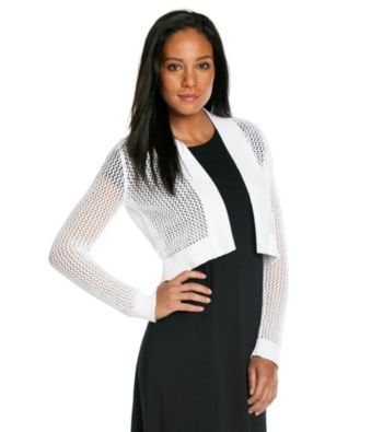 Calvin Klein Crochet Open Front Shrug