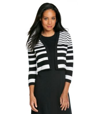 Calvin Klein Striped Sweater Shrug