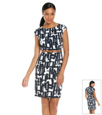 Tahari by Arthur S. Levine® Pique Geo Print Dress